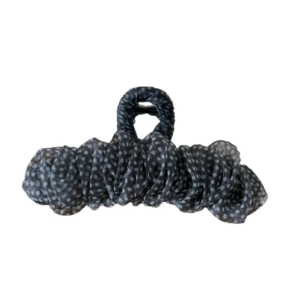 Beau - Polka Dot Ruffled Mesh Claw Clip