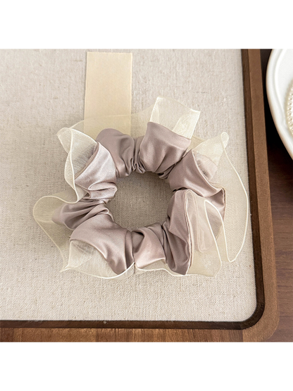 Gifty - Ruffled Mesh Pleated Style Scrunchie