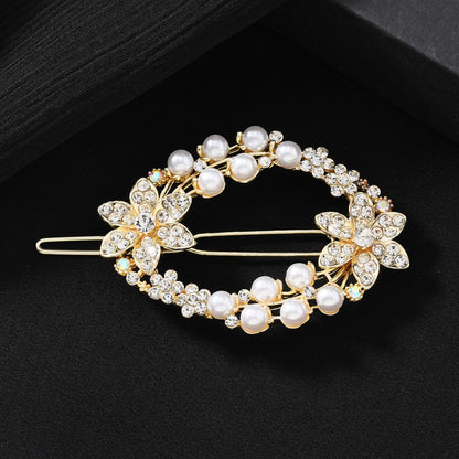 Beau - Twin-Flower Open-Oval Barrette