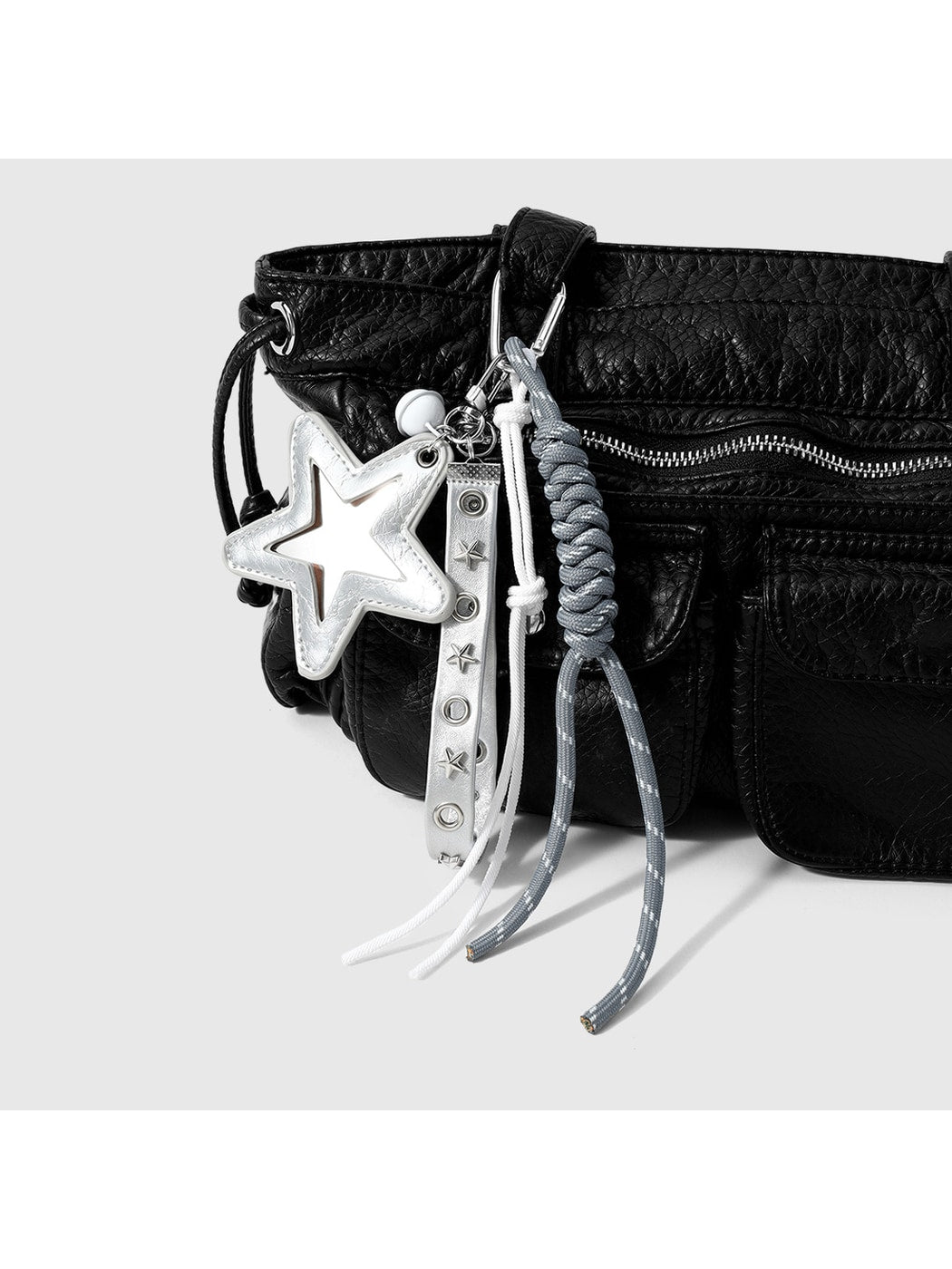 Keypus - Y2K Star Mirror Woven Cord Bag Charm Keychain