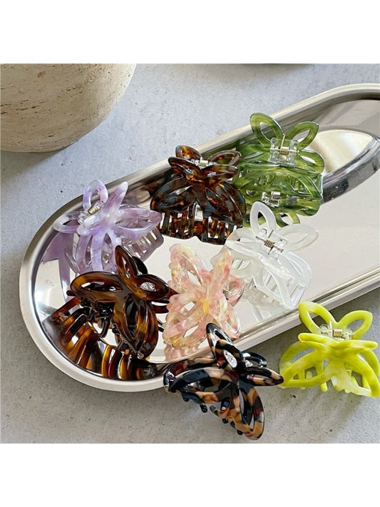Beau Misty Acetate Butterfly Hair Clip on white background showing front view