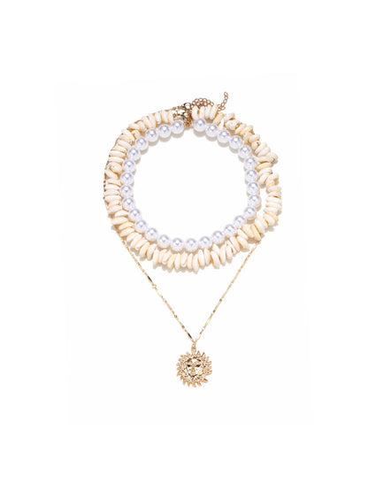 Nozari - Ocean Style Beaded Sun Drop Statement Necklace
