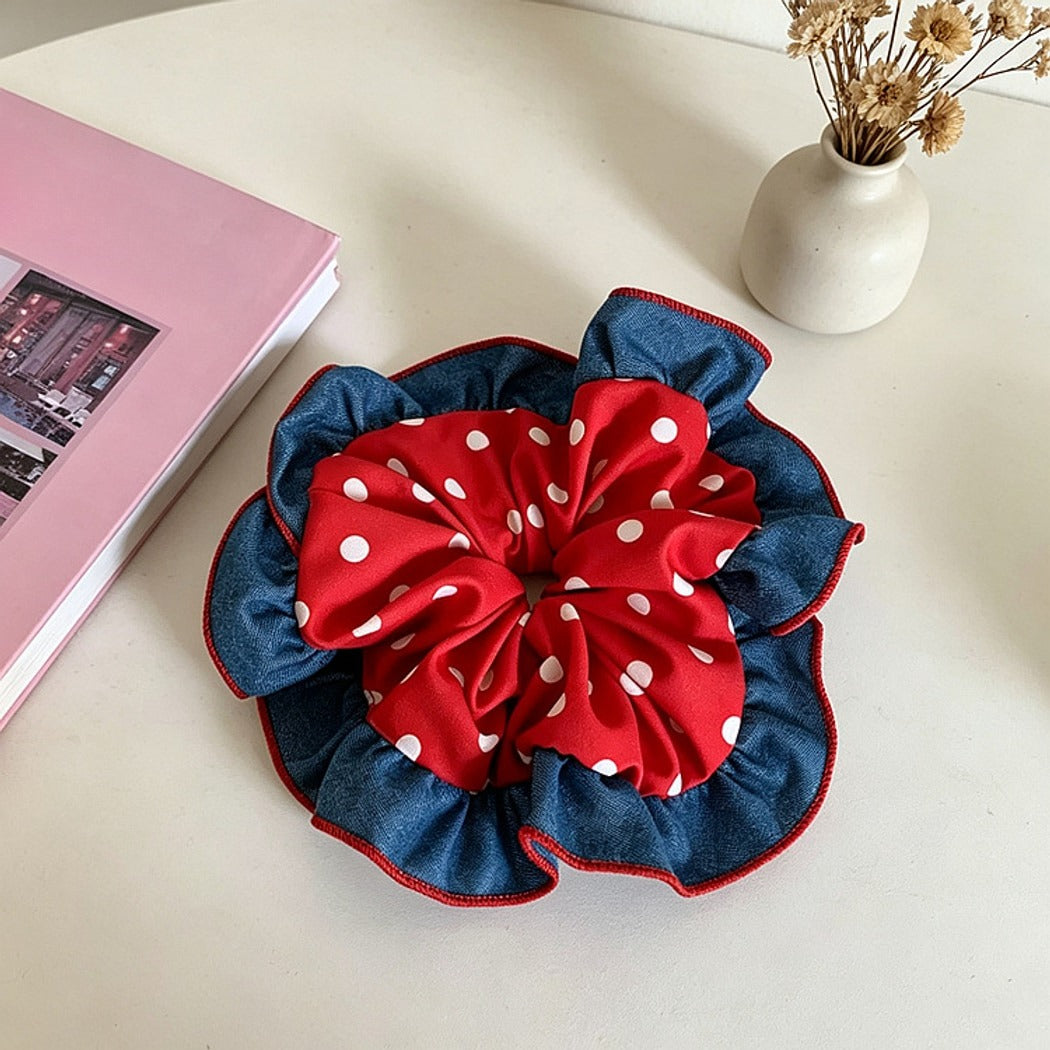 Gifty - Retro Style Polka Dot Elastic Hair Scrunchie