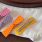 Beau - Dotted Bow Side Bang Barrette Hair Clip
