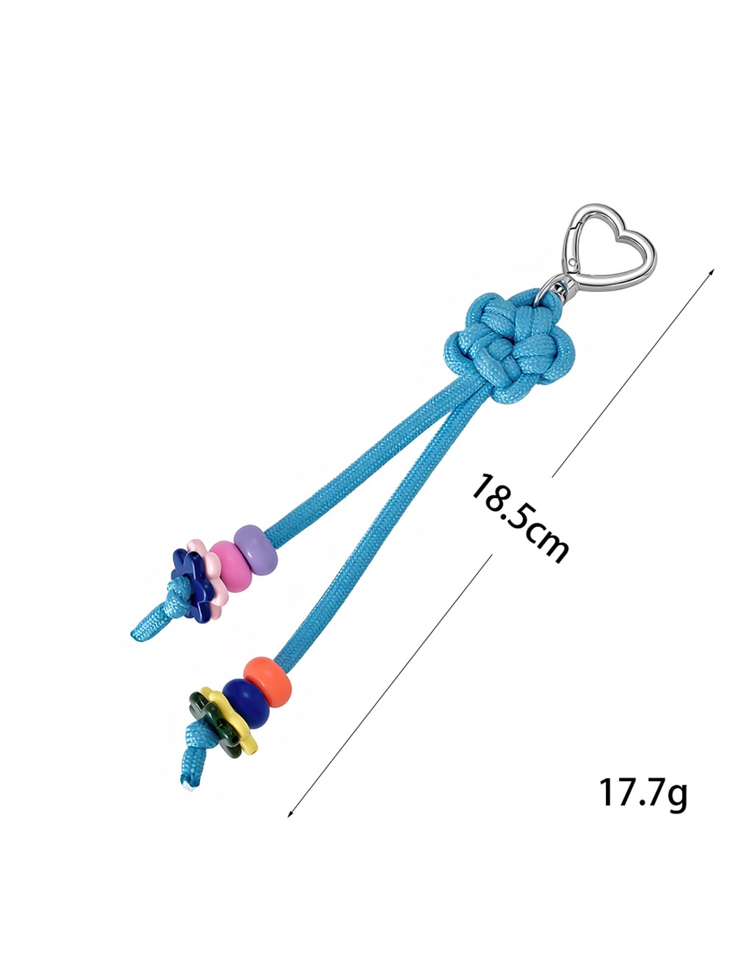 Keypus - Beaded Knotted Charm Heart Clip Keychain