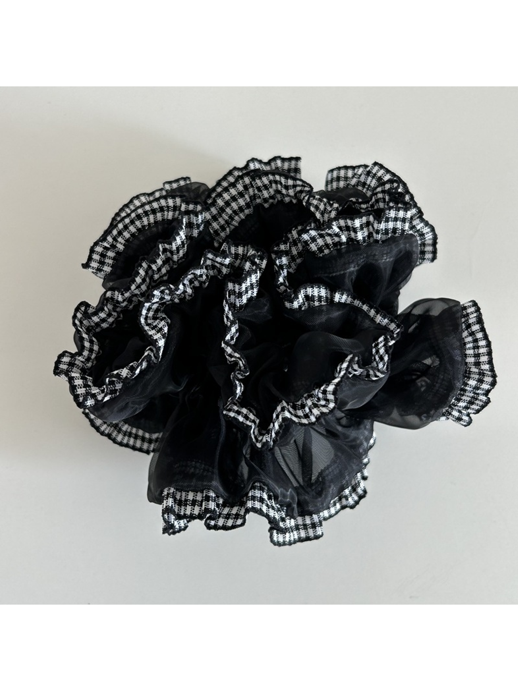 Gifty - Double Layer Lace Trim Organza Scrunchie