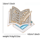 Brovia - Book Shape Enamel Rhinestone Fashion Brooch
