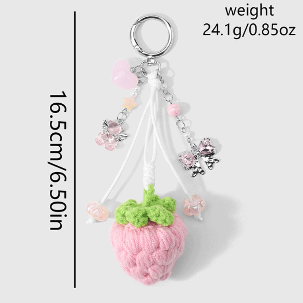 Keypus - Sweet Strawberry Bow Accent Keychain