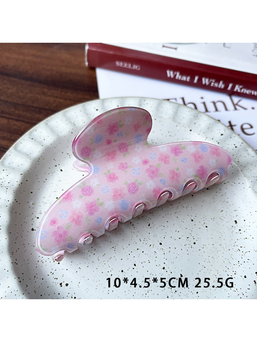 Beau - Floral Print Acetate Fiber Claw Clip
