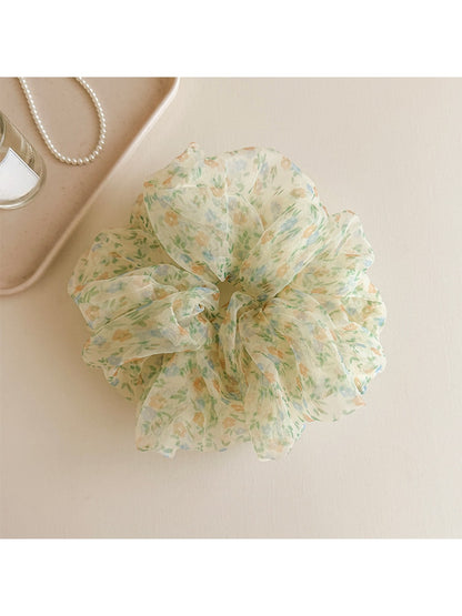 Gifty - Floral Organza Look High Stretch Scrunchie