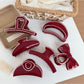 Beau - Red Irregular-Shaped Hair Clip