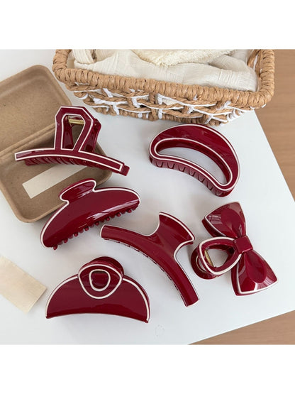 Beau - Red Irregular-Shaped Hair Clip