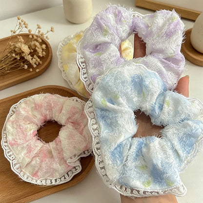 Gifty - Soft Floral Lace Look Polyester Scrunchie