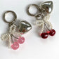 Keypus - Heart Cherry Bag Charm with Beaded Bow Keychain