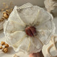 Gifty - White Floral Lace Trim Polyester Scrunchie