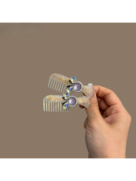 Beau artistic acetate hair clip shaped like a comb with tortoiseshell pattern