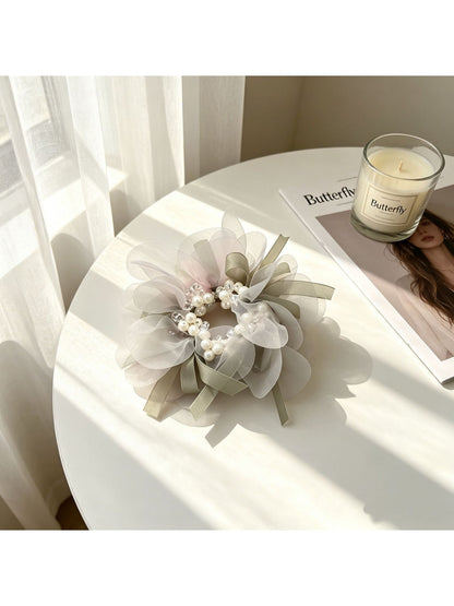 Gifty - Flower Petal Ribbon Fabric Scrunchie
