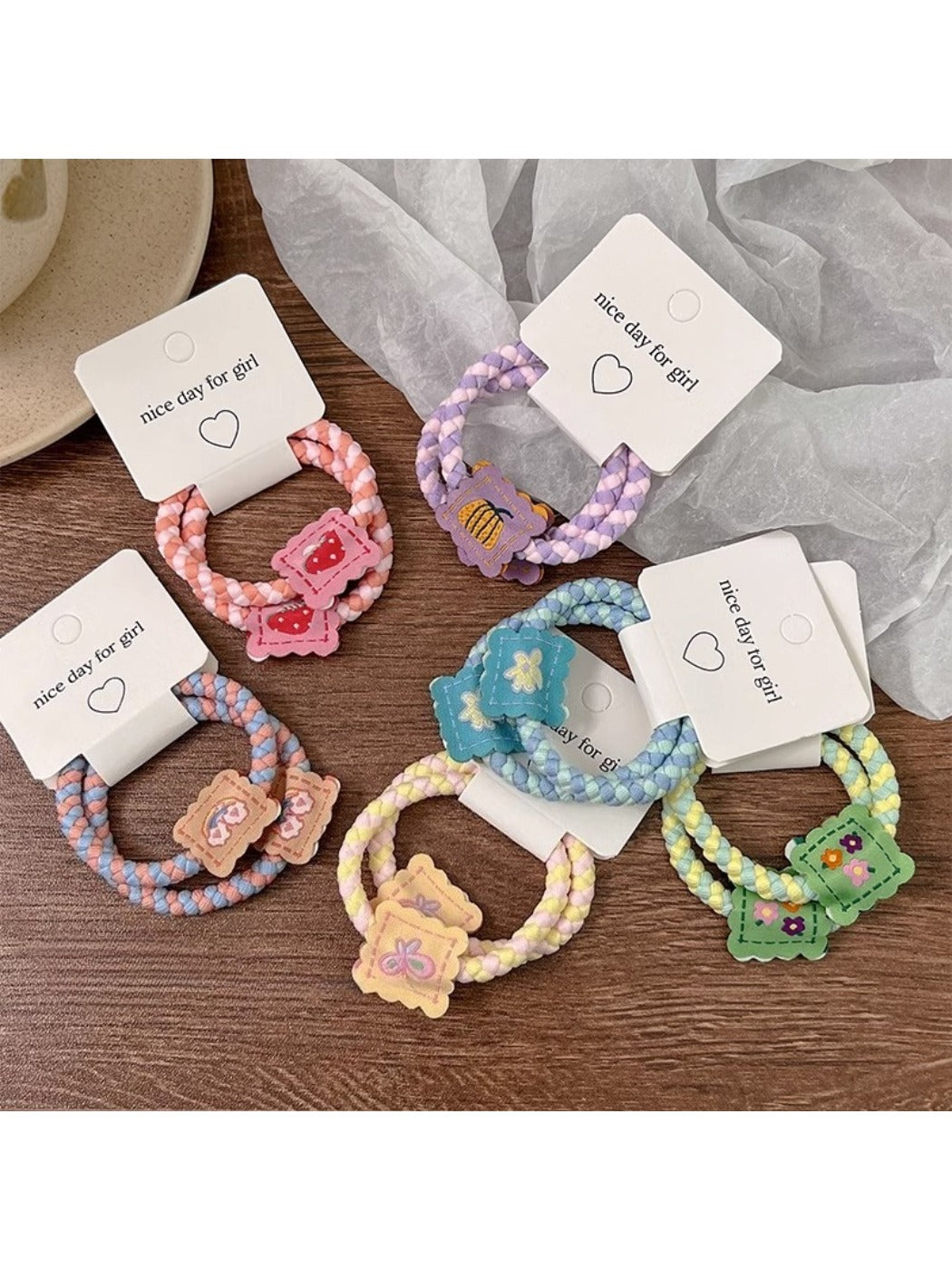 Gifty - Colorful Patterned Hair Ties - 2 Pack