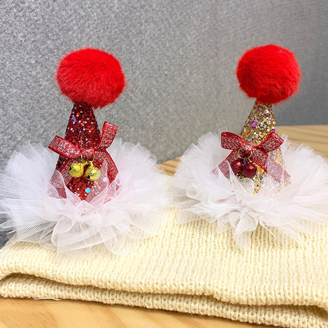 Beau - Christmas Deer Antler Glitter Bow Hair Clip