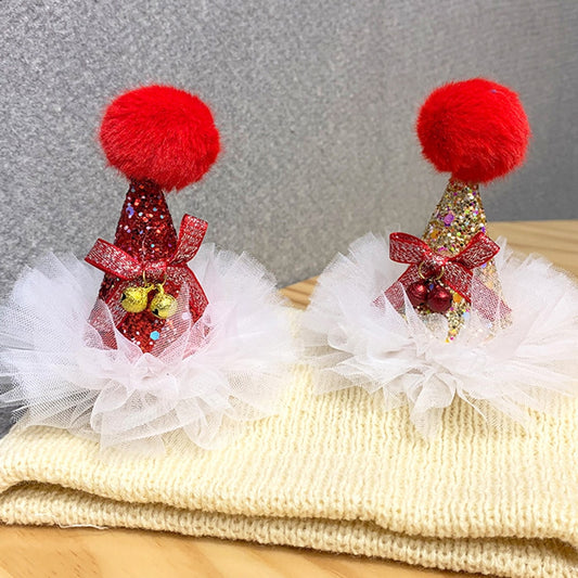 Beau - Christmas Deer Antler Glitter Bow Hair Clip