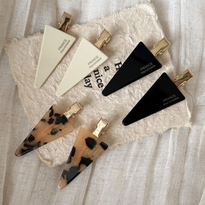 Beau - Geometric Triangle Acetate Alloy Hair Clip