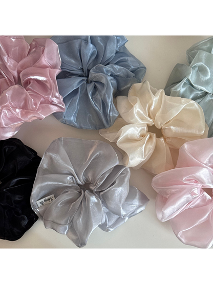 Gifty - Sheer Glossy Ruffle Polyester Scrunchie