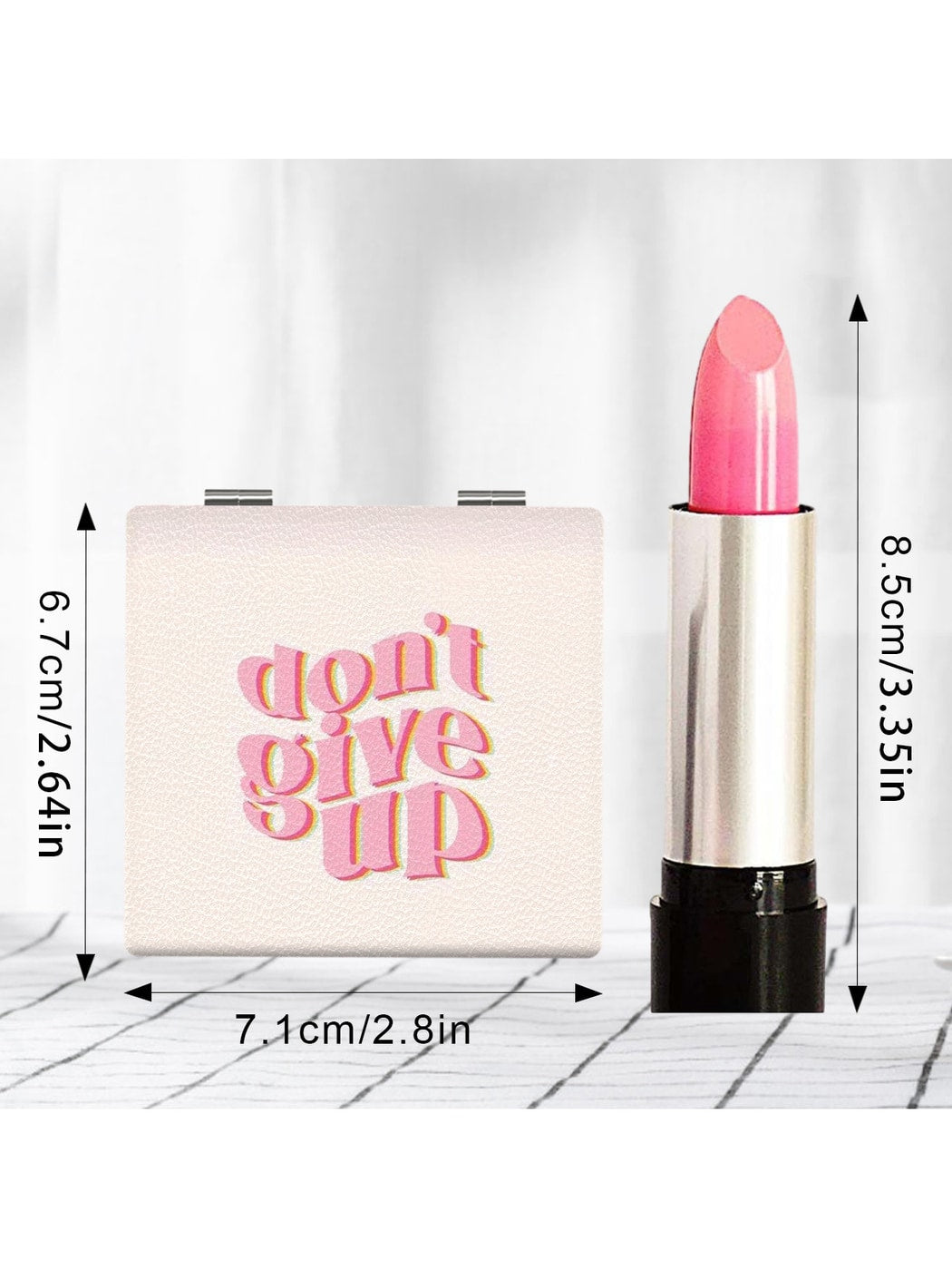 Mirroray - Foldable Slogan Print Compact Vanity Mirror
