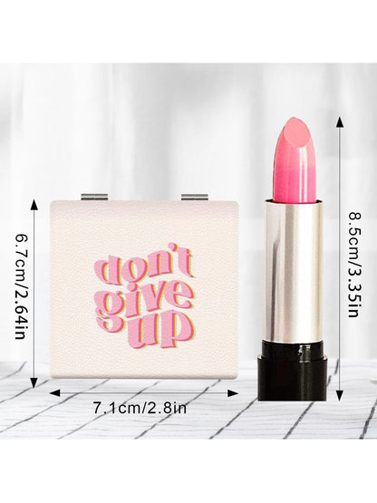 Mirroray - Foldable Slogan Print Compact Vanity Mirror