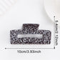Beau - Leopard Print Square Openwork Claw Clip