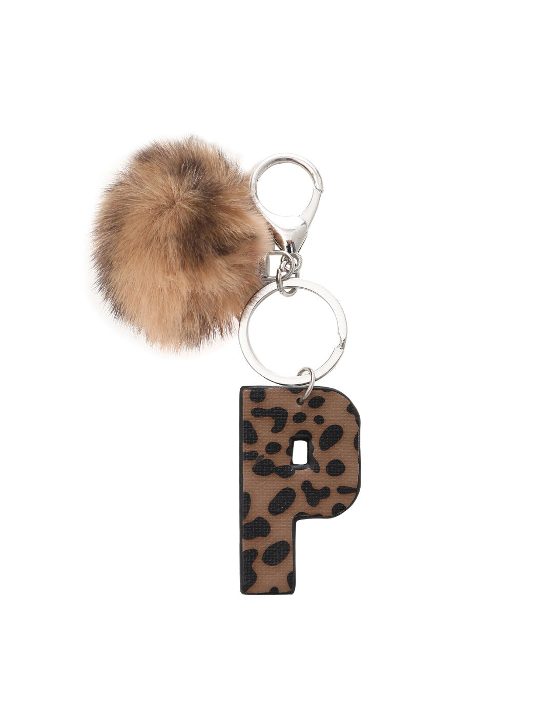 Keypus - Leopard Print Oil-Edged Letter Keychain