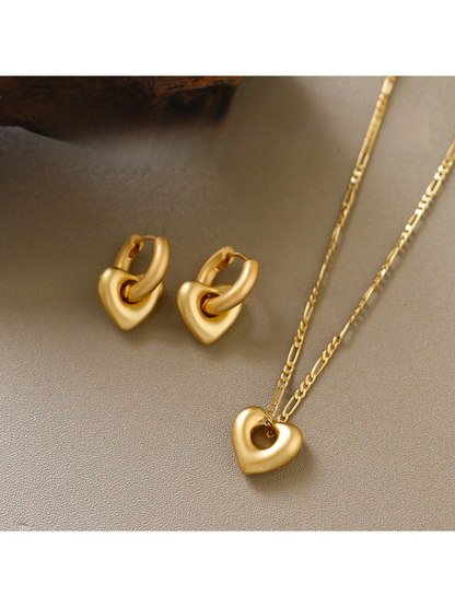 Earedge - Geometric Heart Design Fashion Earrings