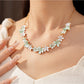 Nozari - Alloy Floral Stud Earrings and Necklace Set