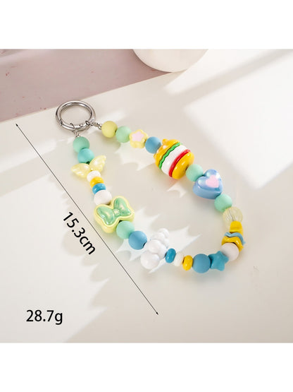 Keypus - Cartoon Acrylic Bow Star Beaded Phone Charm