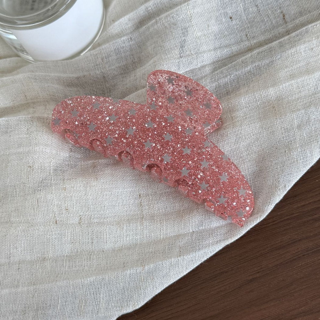 Beau - Star Pattern Shimmer Acrylic Hair Claw Clip