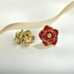 Earedge - Red Flower-Shaped Earrings
