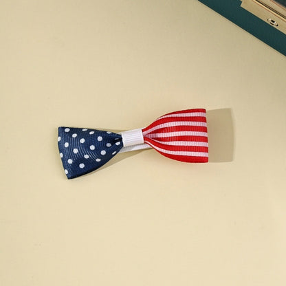Beau - Polka Dot and Stripe Bow Hair Clip