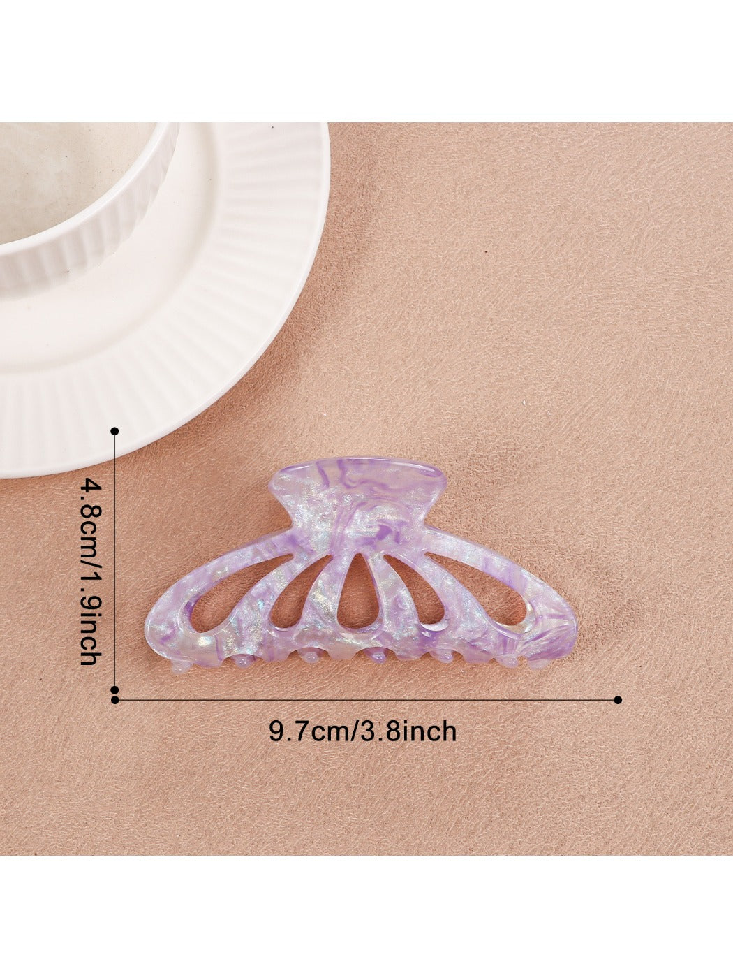 Beau - Colorful Openwork Half Round Claw Clip