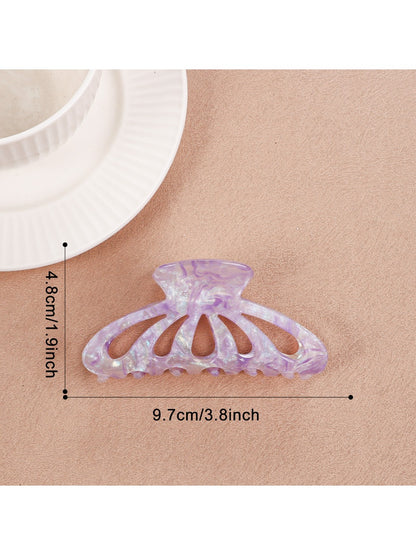 Beau - Colorful Openwork Half Round Claw Clip