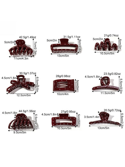 Beau - Stylish Wine Red Hair Claw Clips