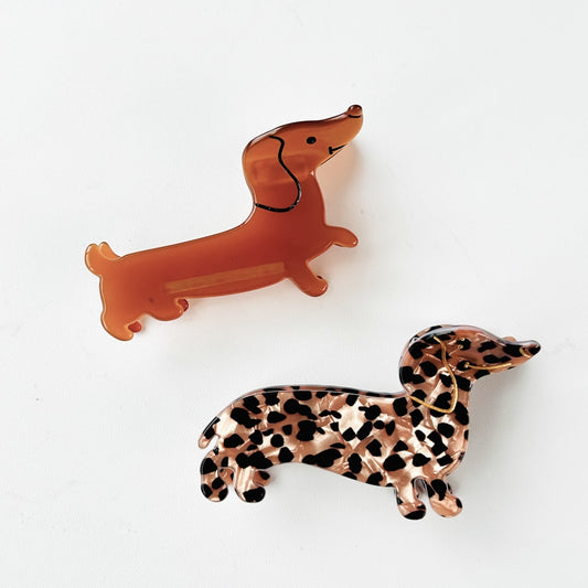 Beau - Leopard Print Dachshund Claw Clip