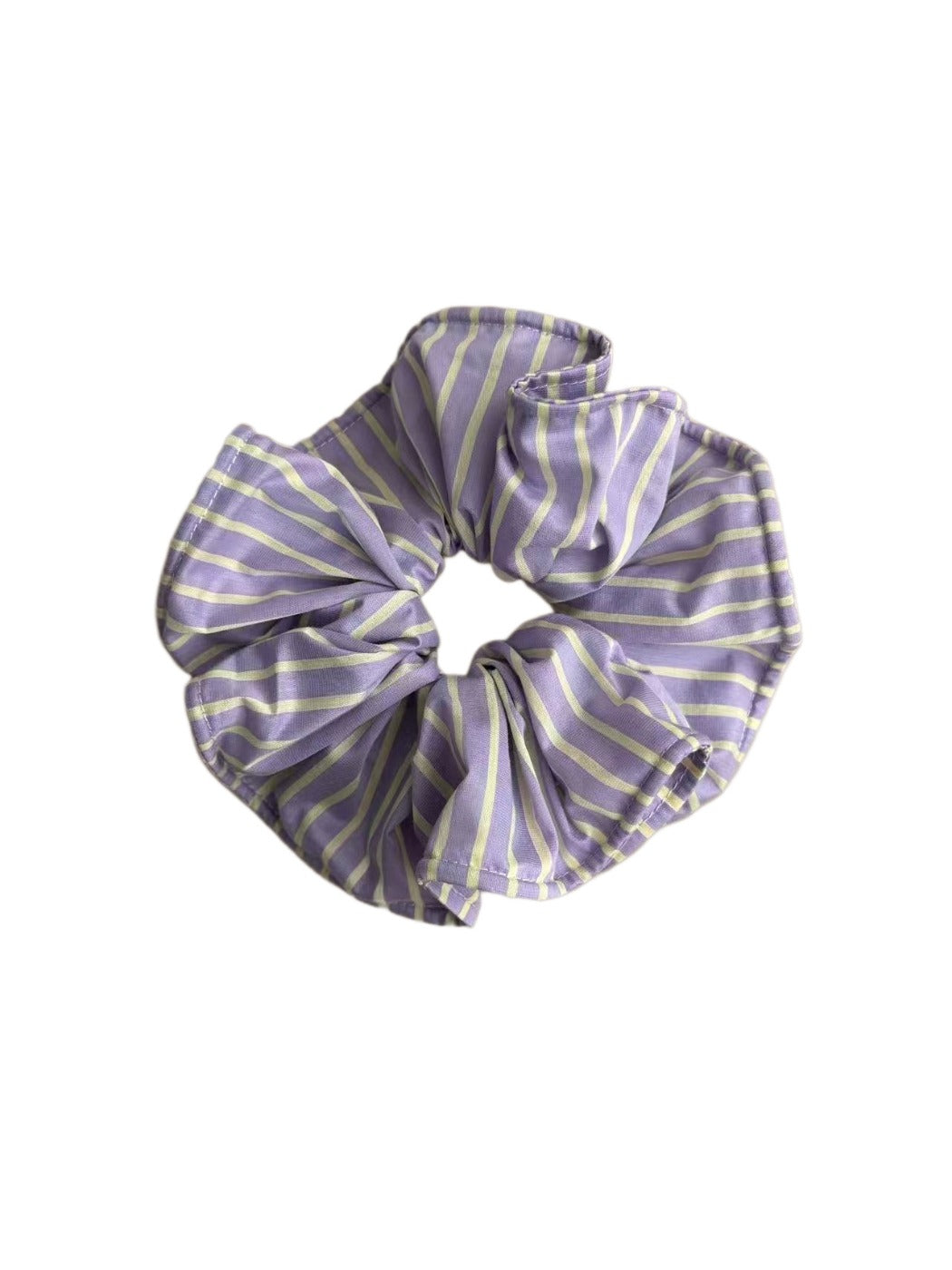 Gifty - Purple Striped Polyester Line Pattern Scrunchie
