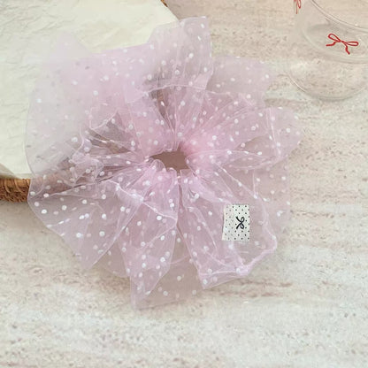 Gifty - Polka Dot Sheer Mesh Ponytail Scrunchie