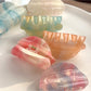 Side view of Beau colorful hair claw clip highlighting curved design