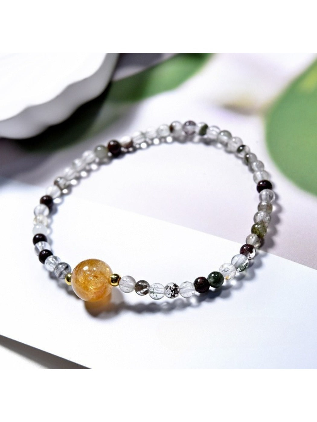 Lovra - Minimalist Color Blocked Crystal Beaded Bracelet