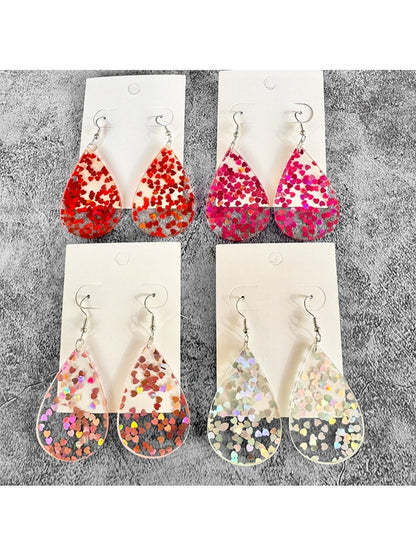 Earedge - Cute Teardrop Heart Earrings