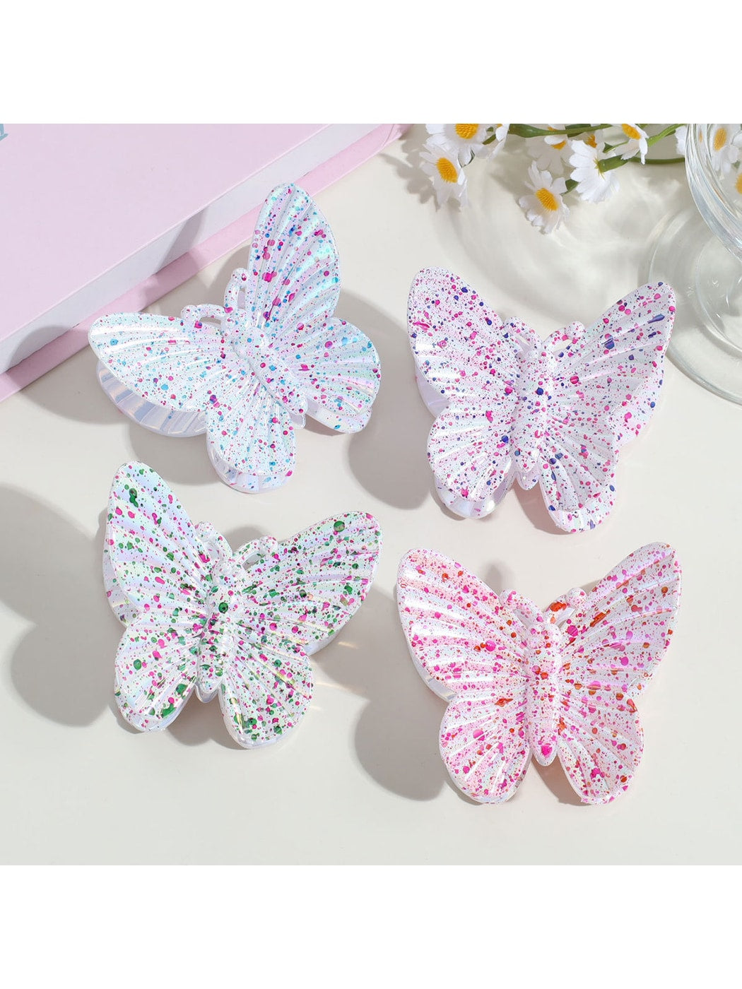 Beau - Printed Butterfly Plastic Fashion Hair Claw Clip