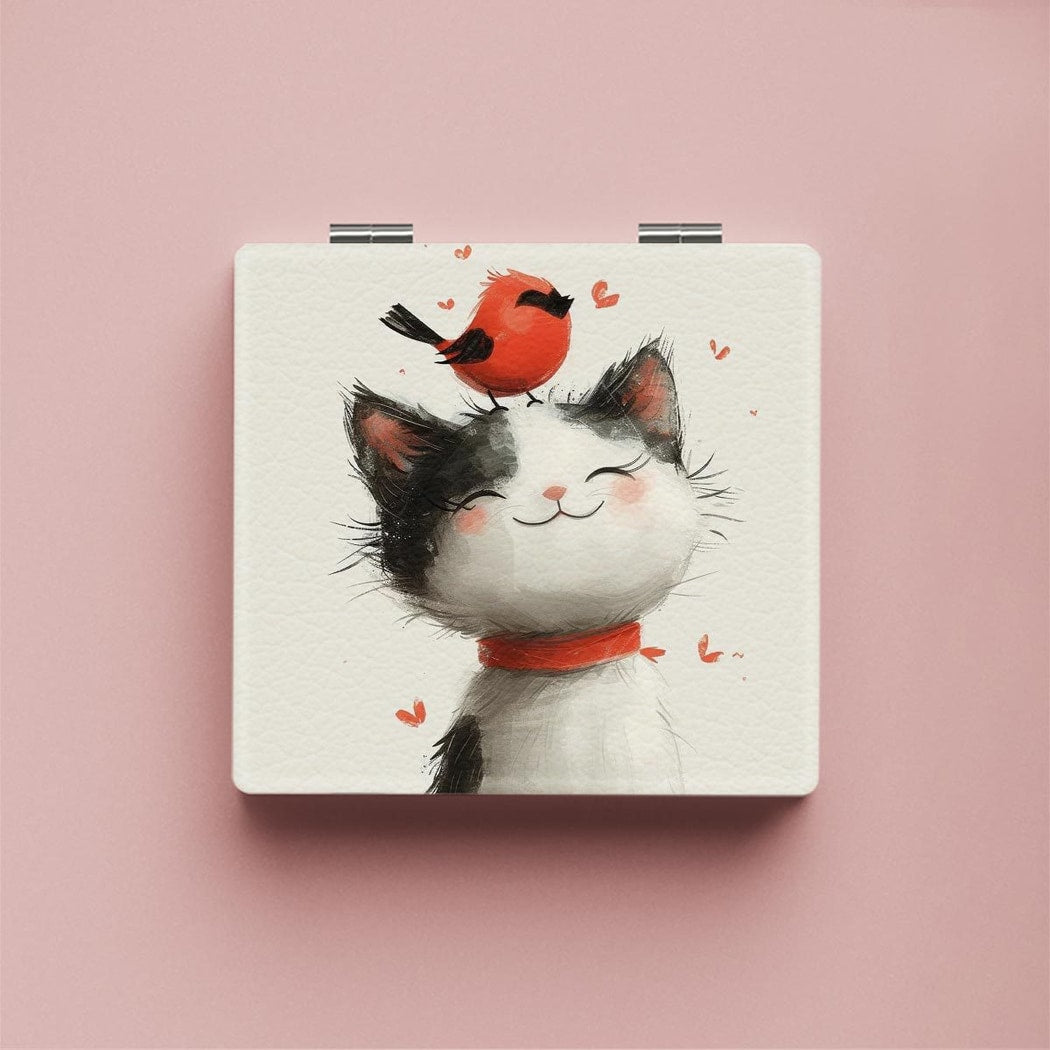 Mirroray - Cute Cartoon Cat Folding Compact Makeup Mirror