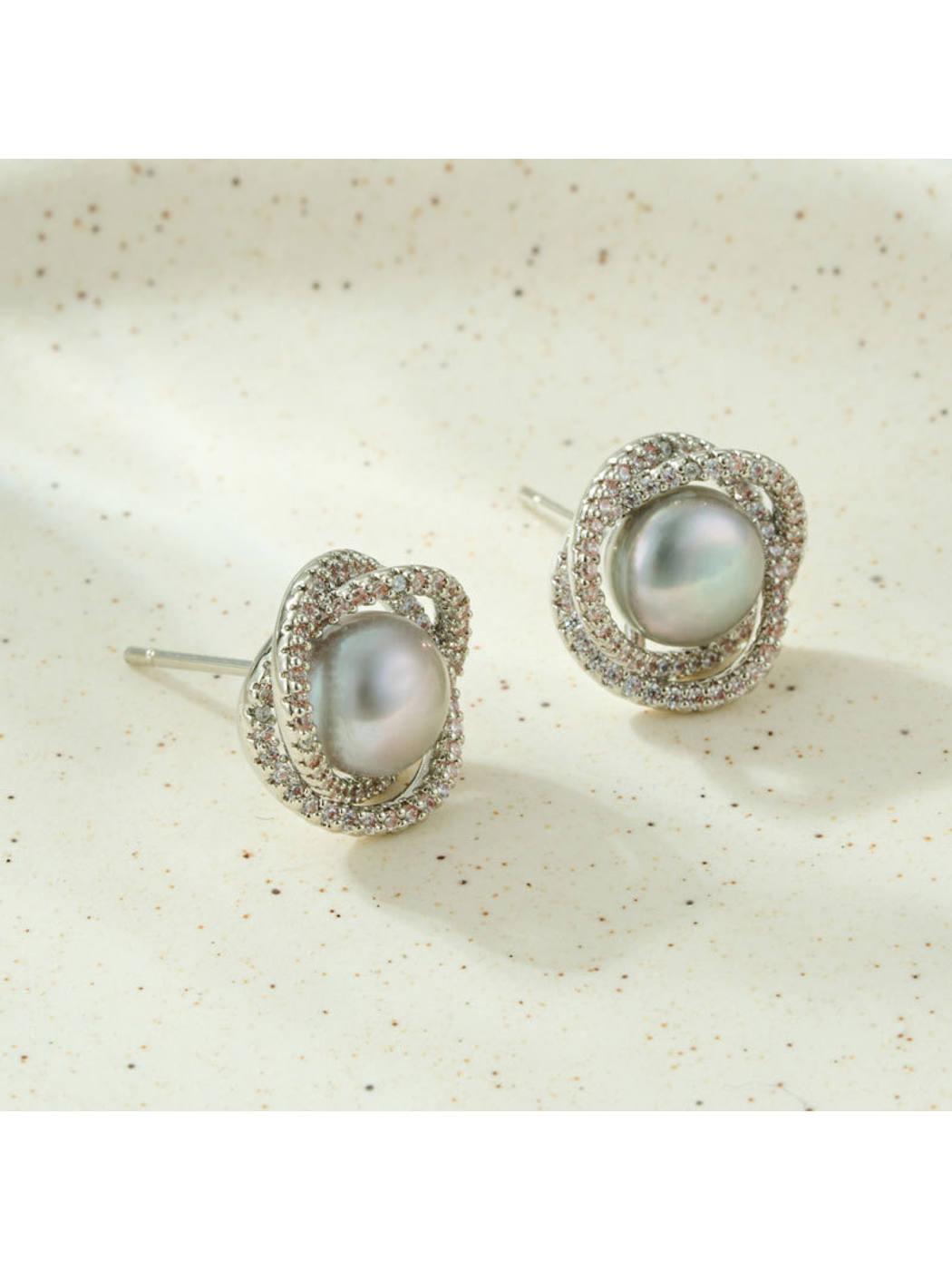 Earedge - Geometric Twisted Double Ring Stud Earrings