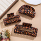 Beau - Retro Leopard Print Square Claw Clip