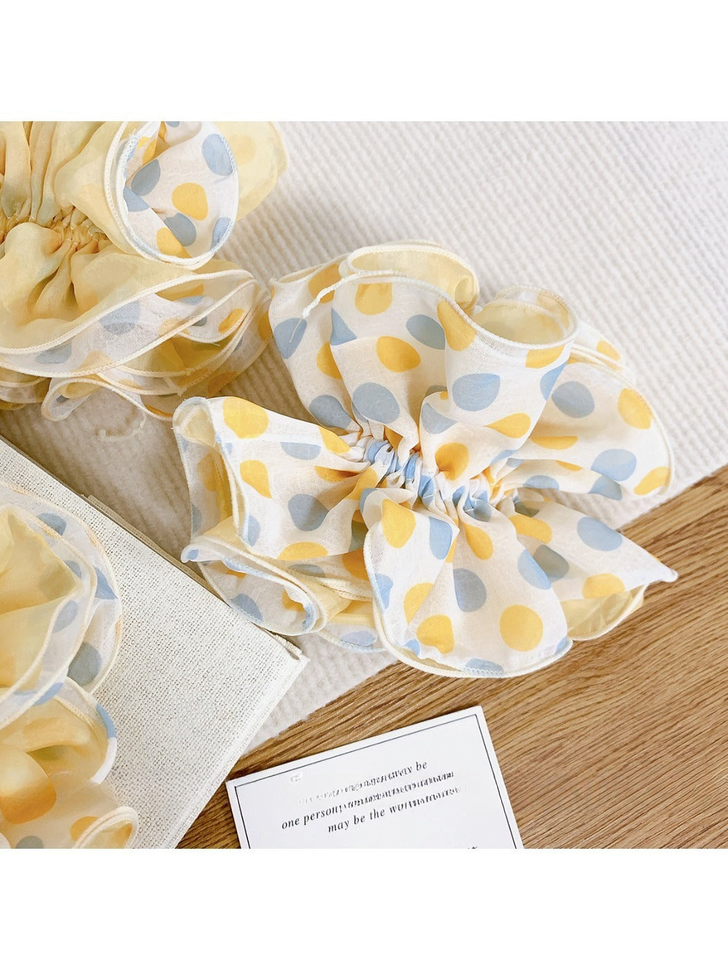 Gifty - Cream Yellow Polka Dot Hair Circle